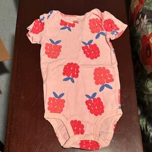 Carter's Pink Bodysuit with Red Floral Design